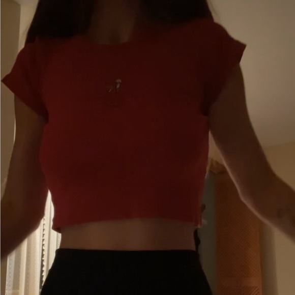 Brandy Melville Red Deer Graphic Baby Tee - Picture 3 of 3